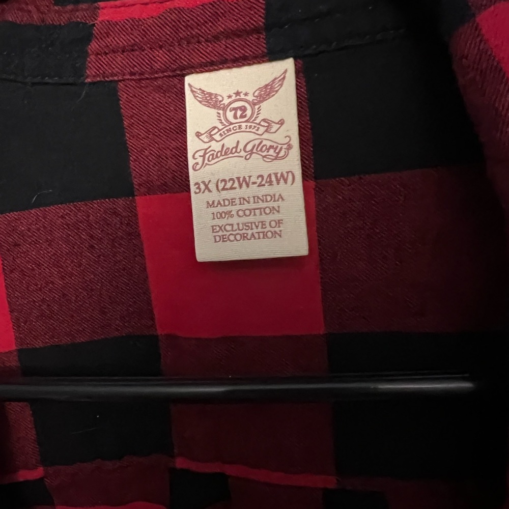 Red buffalo plaid blouse - Picture 3 of 3
